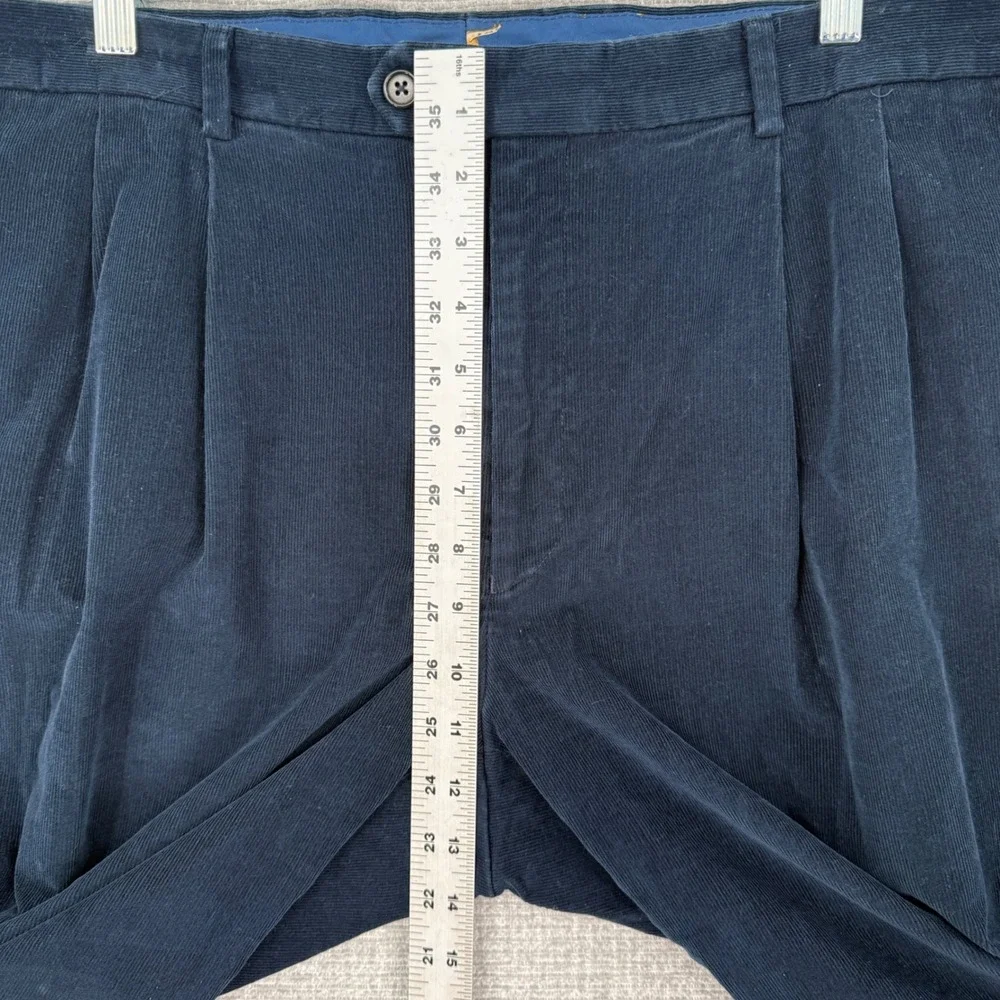 Lauren Ralph Lauren Corduroy Pants Mens 40x32 Navy Blue Pleated Cuffed Preppy